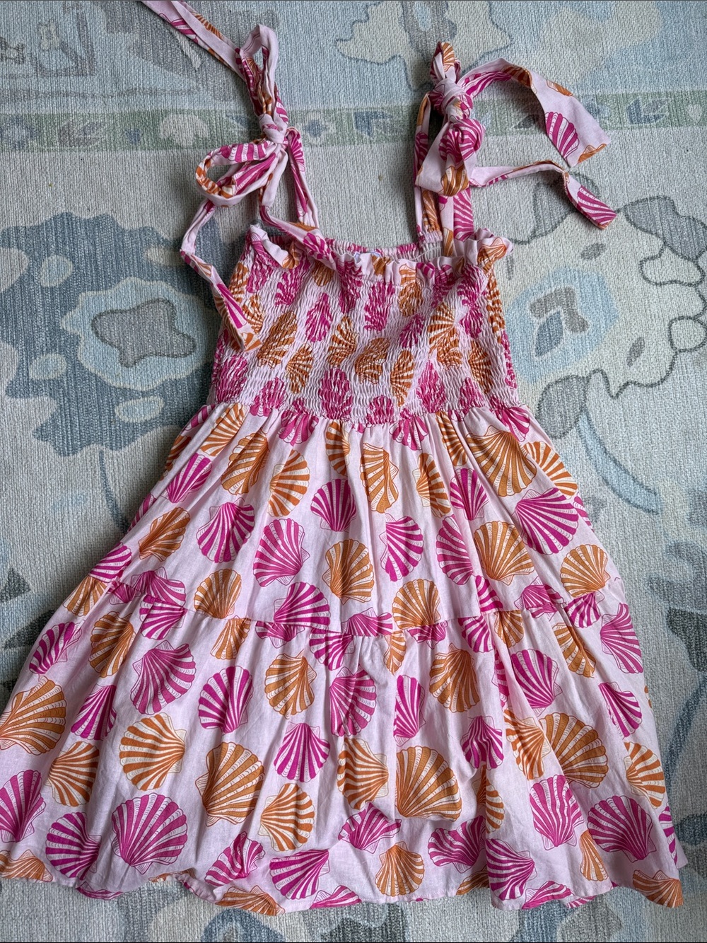 Kathleen Maeve x Victoria Dunn Pink & Orange Shell-Print Sundress